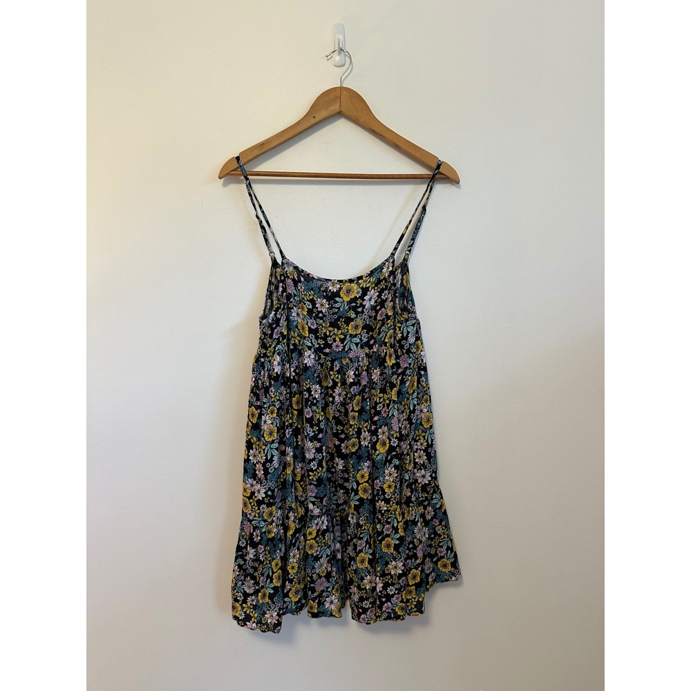 ONeill Floral Mini Sun Dress in Black Floral | Size Medium